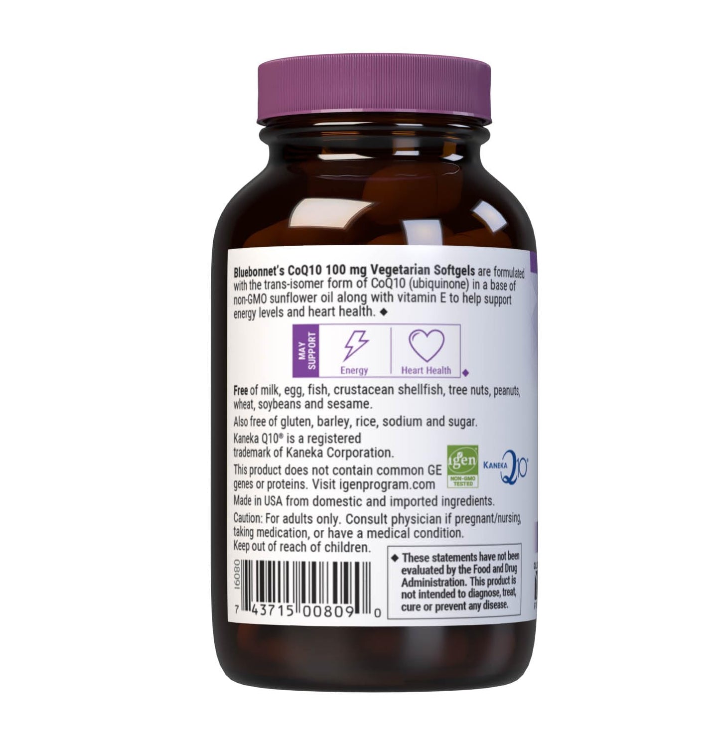 BlueBonnet CoQ-10 100 mg Vegetarian Softgels – 90 Count