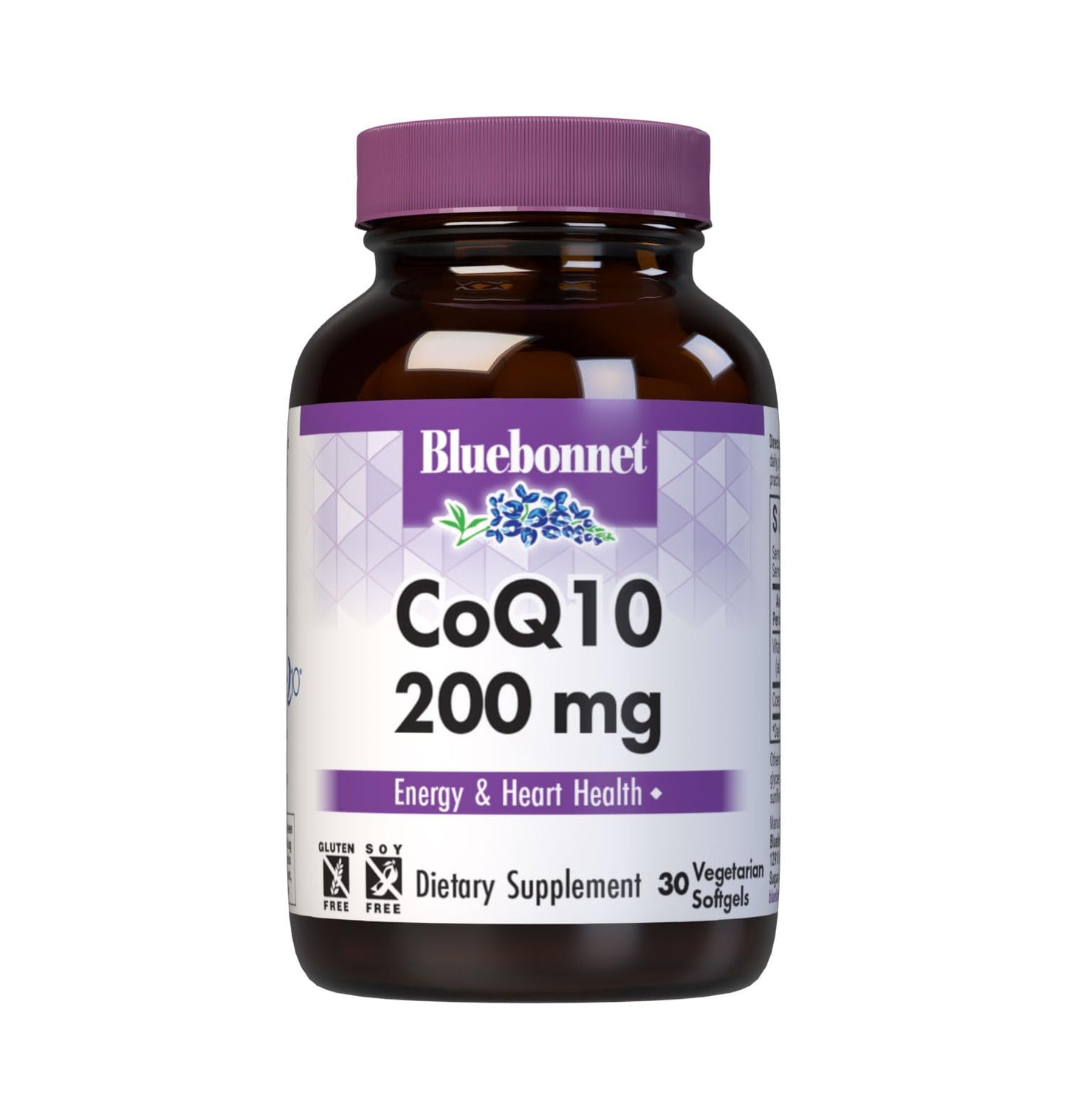 BlueBonnet CoQ-10 Vegetarian Softgels 200 mg – 30 Count | Non-GMO, Gluten-Free