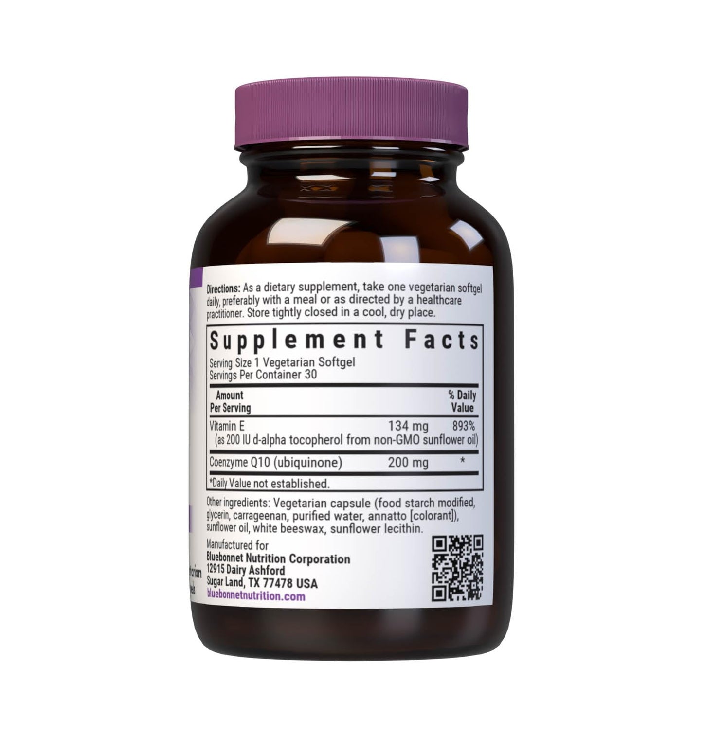 BlueBonnet CoQ-10 Vegetarian Softgels 200 mg – 30 Count | Non-GMO, Gluten-Free