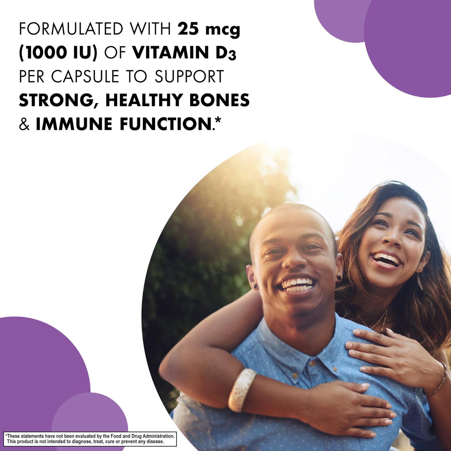 BlueBonnet Vitamin D3 1000 IU (25 mcg) – Strong Bones & Immune Support | 180 Veggie Capsules