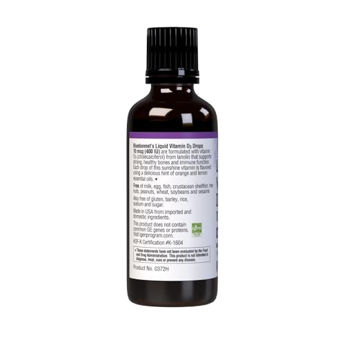 BlueBonnet Liquid Vitamin D3 Drops 400 IU Citrus, 1 Fl Oz