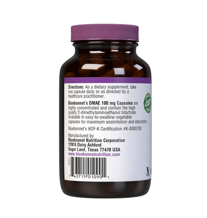 BlueBonnet DMAE Supplement, 100 Count | 100 mg DMAE Veg Capsules
