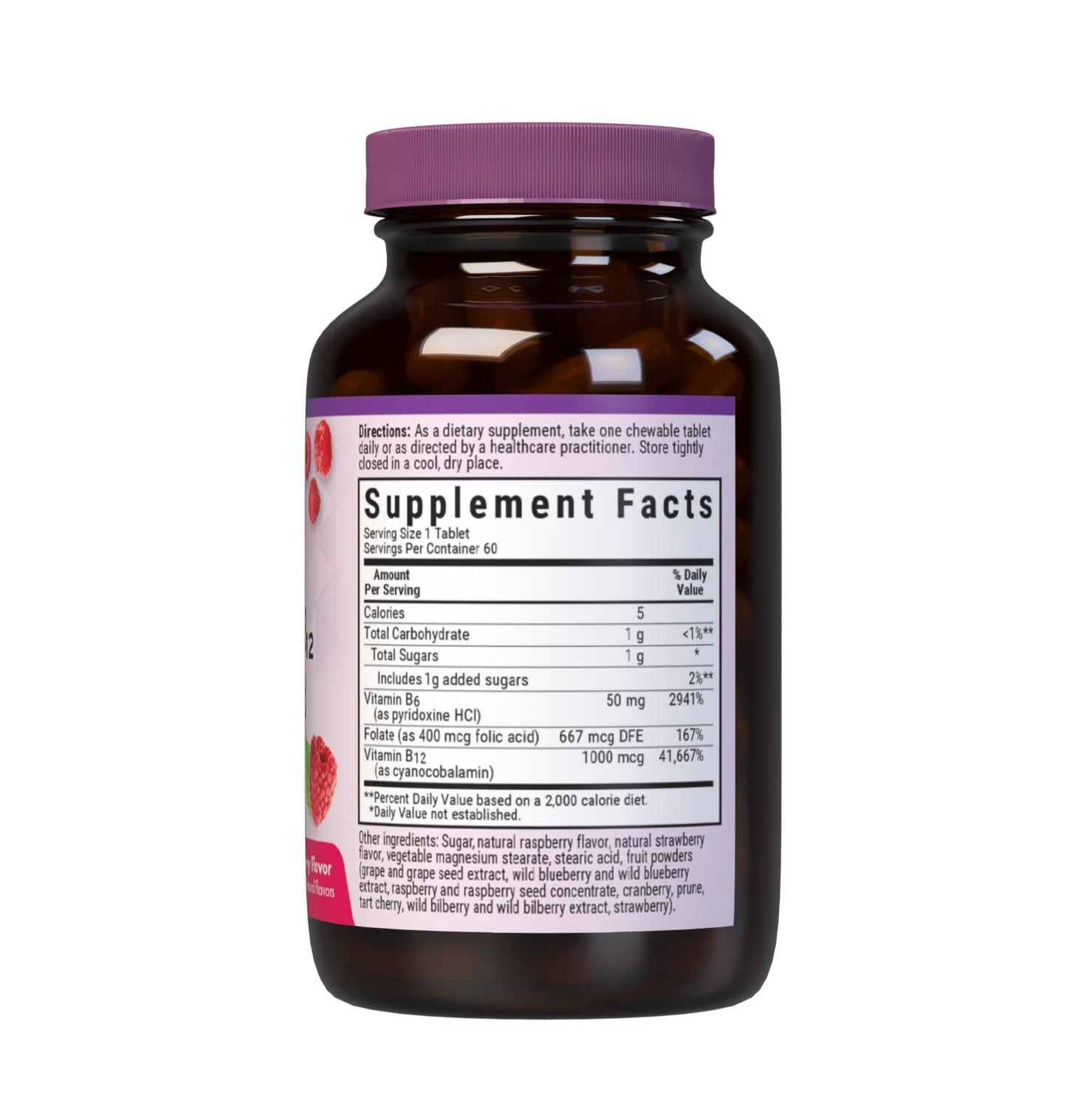 BlueBonnet Nutrition Earth Sweet Vitamin B6, B12 & Folic Acid Chewable – Raspberry – Vegan, Gluten Free – 60 Tablets Pack of 2