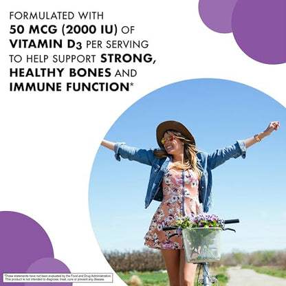 Bluebonnet Nutrition EarthSweet Vitamin D3 2000 IU Raspberry Chewable Tablets – Non-GMO, Gluten-Free, Kosher