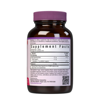 Bluebonnet EarthSweet Melatonin 3 mg Chewables – Fast-Acting Sleep Aid, Gluten-Free & Vegan, Raspberry (60 Count)