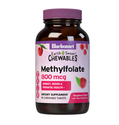 Bluebonnet EarthSweet Methylfolate 800 mcg – Prenatal & Energy Support (5-MTHF)