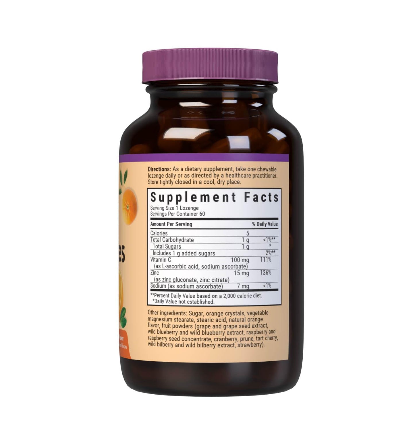 Bluebonnet Nutrition EarthSweet Zinc Lozenges 15 mg + Vitamin C 100 mg – Orange Flavor, Vegan, Gluten-Free | Pack of 2