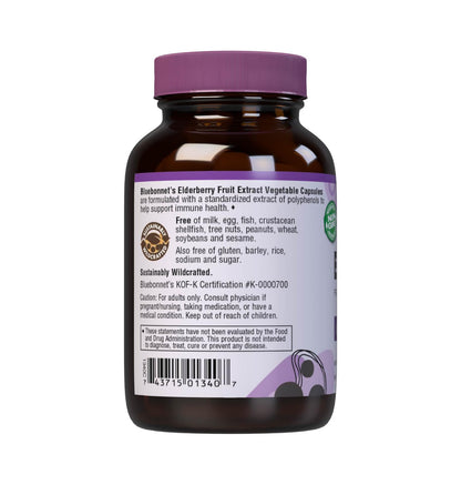 BlueBonnet Elderberry Fruit Extract Supplement, 60 Count – Immune Support, Vegan