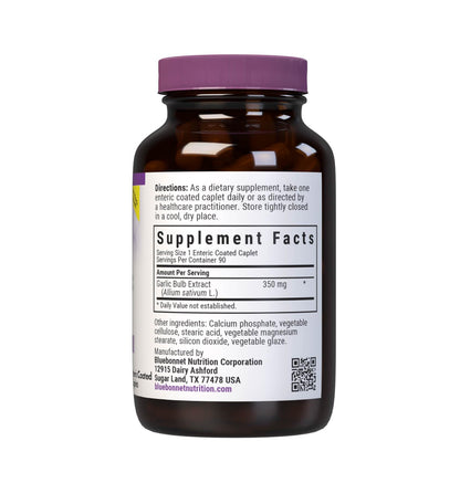 BlueBonnet Standardized Fresh Garlic Extract Supplement, 350 mg Caplets, 90 Count