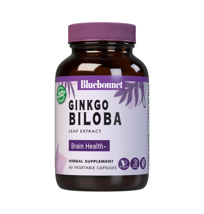 BlueBonnet Ginkgo Biloba Leaf Extract Supplement – 60 Count | 24% Flavonglycosides, 6% Terpene Lactones | Vegan
