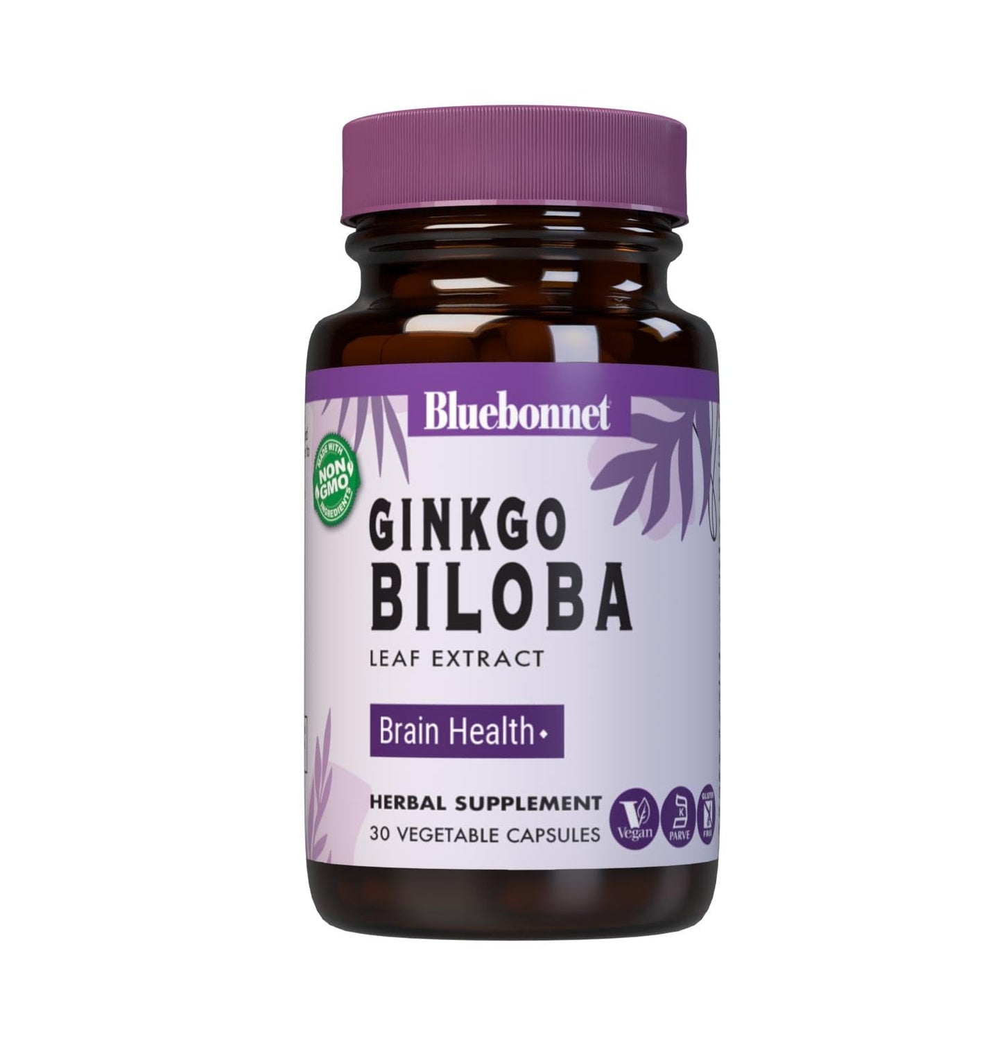 BlueBonnet Ginkgo Biloba Leaf Extract Supplement – 30 Veggie Capsules