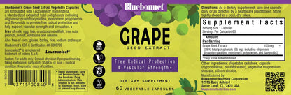 BlueBonnet Super Fruit Grape Seed Extract Supplement, 60 Count, White (743715008403)