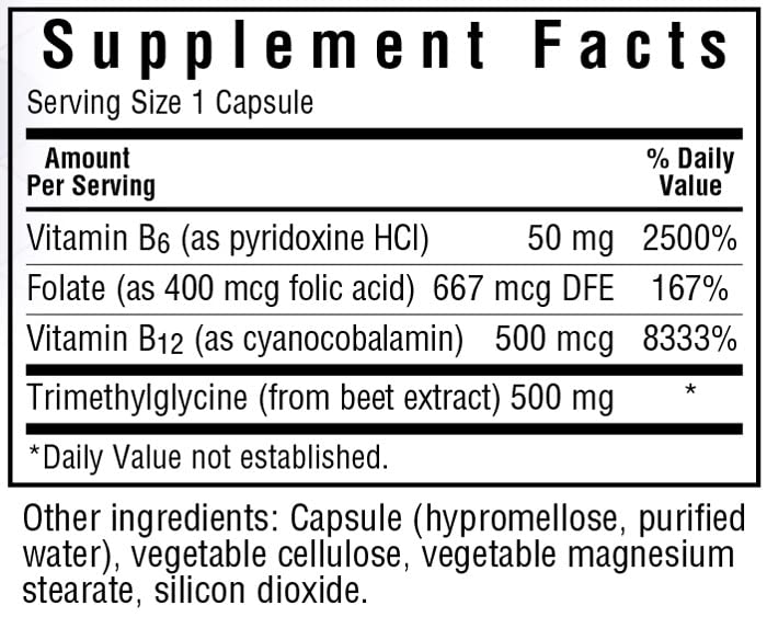 BlueBonnet Homocysteine Formula Supplement, 60 Count – Vegan & Non-GMO