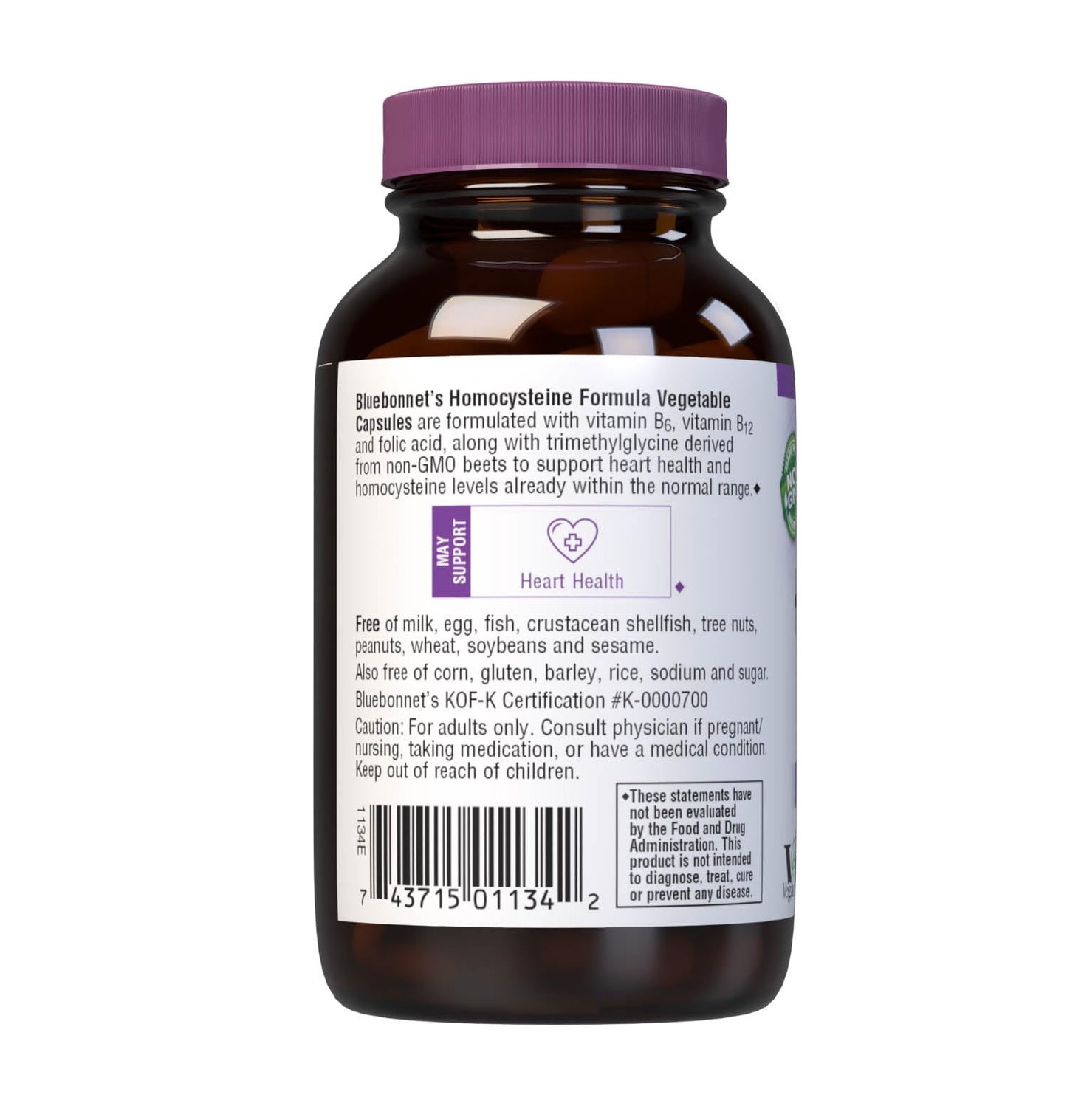 BlueBonnet Homocysteine Formula Supplement, 60 Count – Vegan & Non-GMO