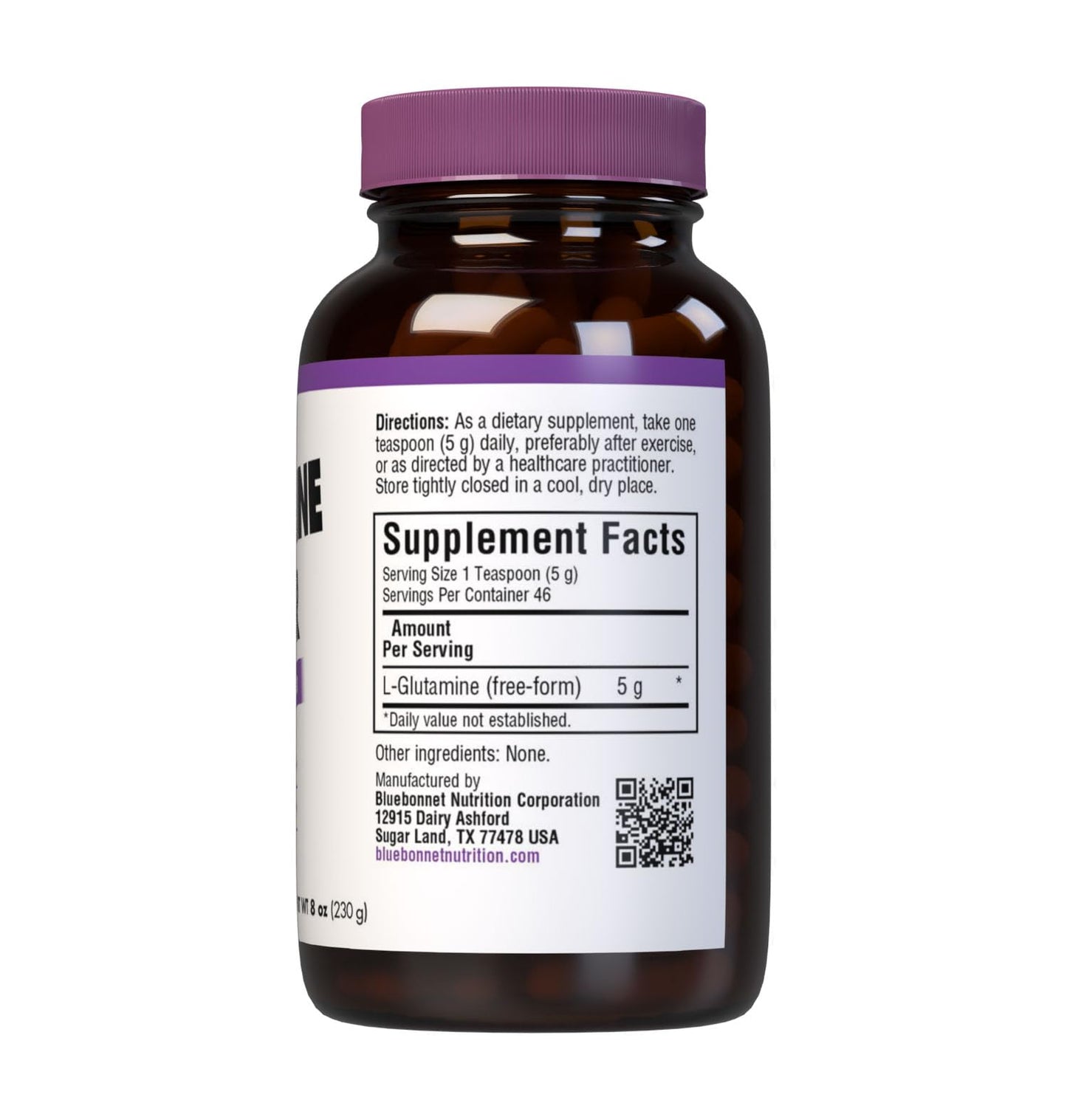 Bluebonnet Nutrition L-Glutamine Powder, 8 oz – Immune Support & Muscle Recovery
