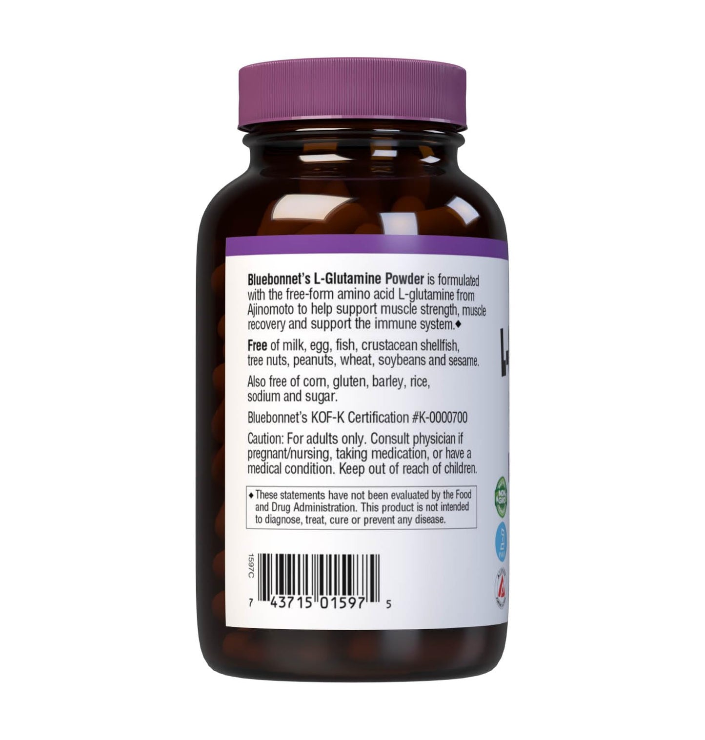 Bluebonnet Nutrition L-Glutamine Powder, 8 oz – Immune Support & Muscle Recovery
