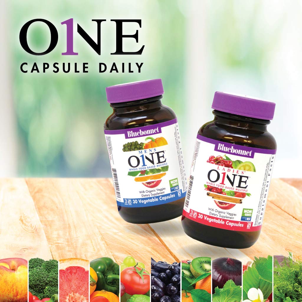 Bluebonnet Nutrition Ladies One Organic Vegetable Capsule – Whole Food Multivitamin with K2, 30 Count