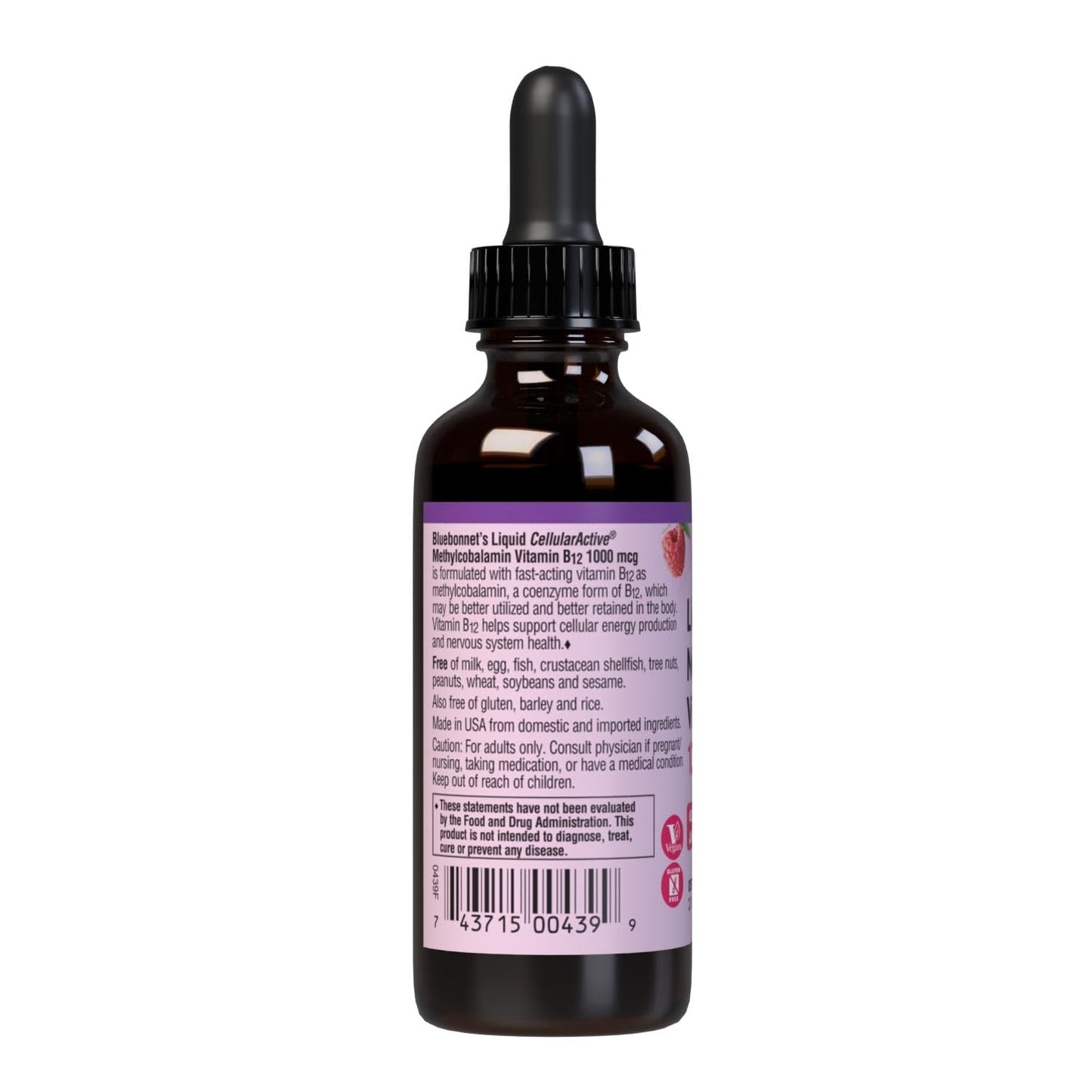 Bluebonnet Nutrition Liquid Methylcobalamin Vitamin B12 1000 mcg – 59 Servings, Vegan, 2 oz