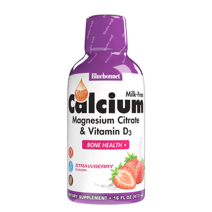Bluebonnet Liquid Calcium Citrate with Magnesium & Vitamin D3 – 16 oz (Strawberry)