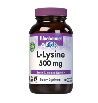 Bluebonnet L-Lysine 500 mg Capsules – 50 Count | Immune Support