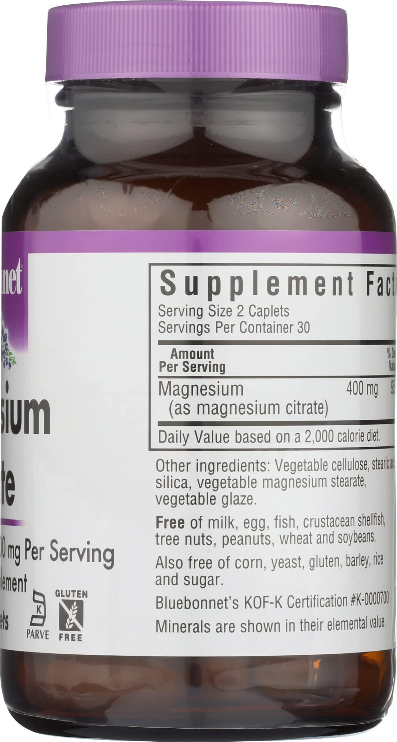 Bluebonnet Magnesium Citrate 400 mg – Maximum Absorption | Immune Support & Energy