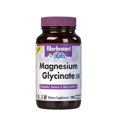 Bluebonnet Magnesium Glycinate 400mg | Maximum Absorption | 120 Veggie Capsules