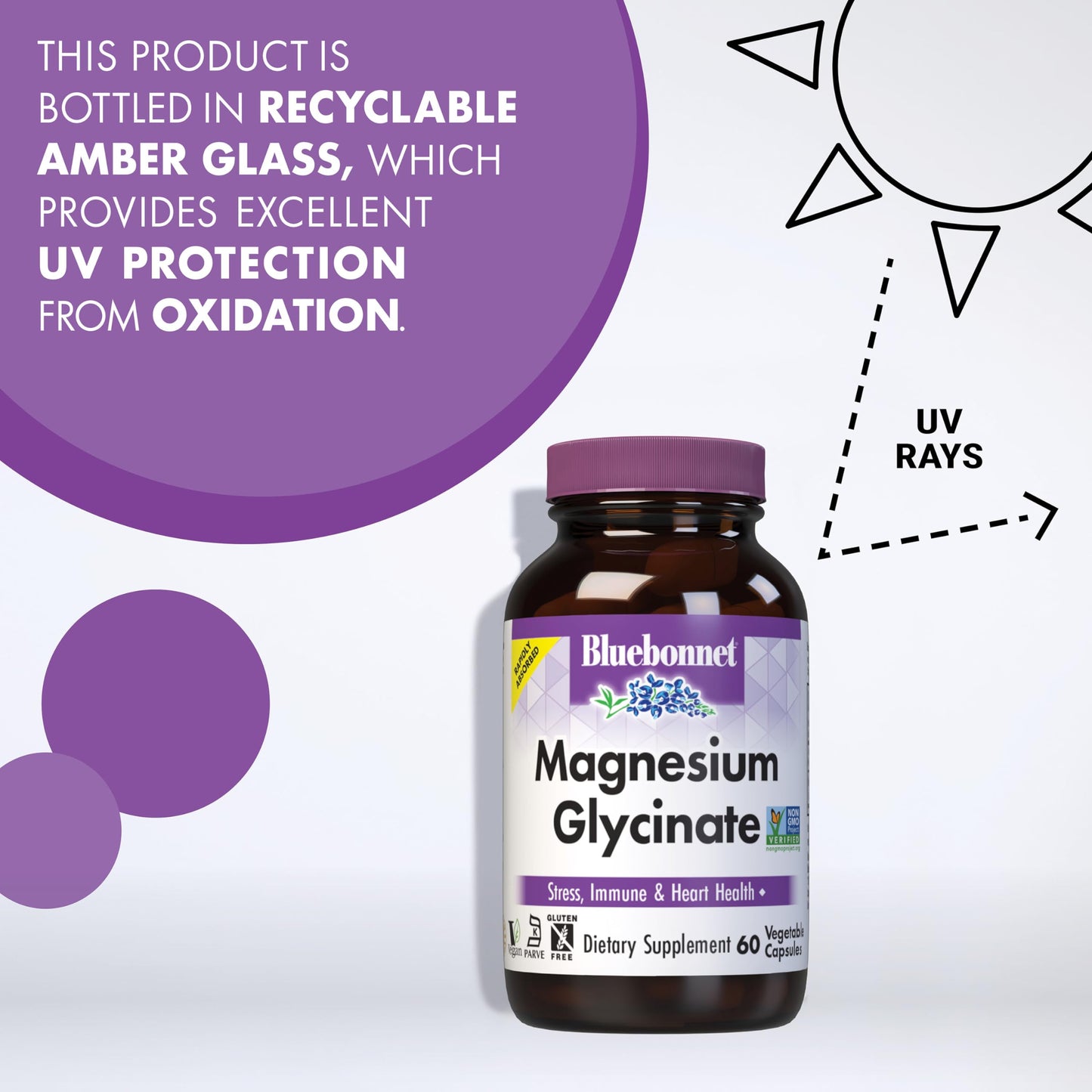 Bluebonnet Magnesium Glycinate 400mg | Maximum Absorption | 120 Veggie Capsules