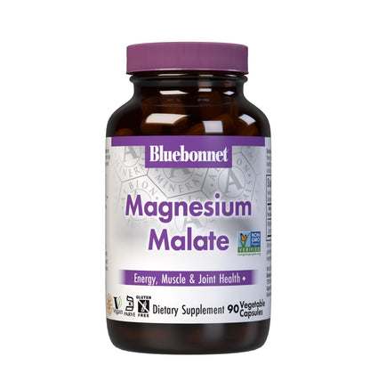 Bluebonnet Nutrition Magnesium Malate Vegetable Capsules - Supports Energy, Muscle & Joint Health - Non-GMO, Vegan, Kosher Certified, Gluten-Free, 90 Count