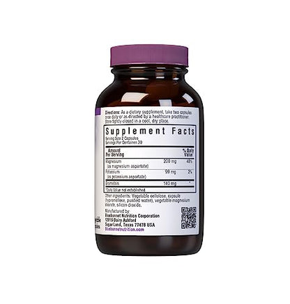 Bluebonnet Magnesium Potassium Plus Bromelain Vegetarian Capsules, 60 Count