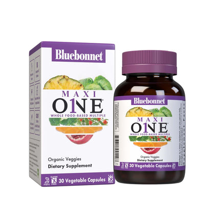 BlueBonnet Maxi One Iron Caplets, 30 Count | Coenzyme B-Vitamins, K2 & Organic Veggies