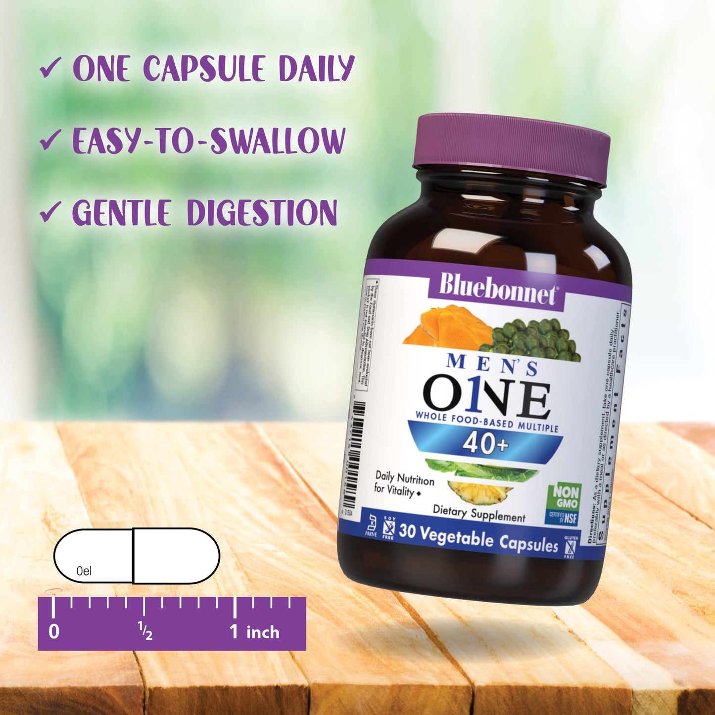 BlueBonnet Nutrition Men's ONE 40+ – Whole Food Multivitamin for Men 40+ (Pack of 2)