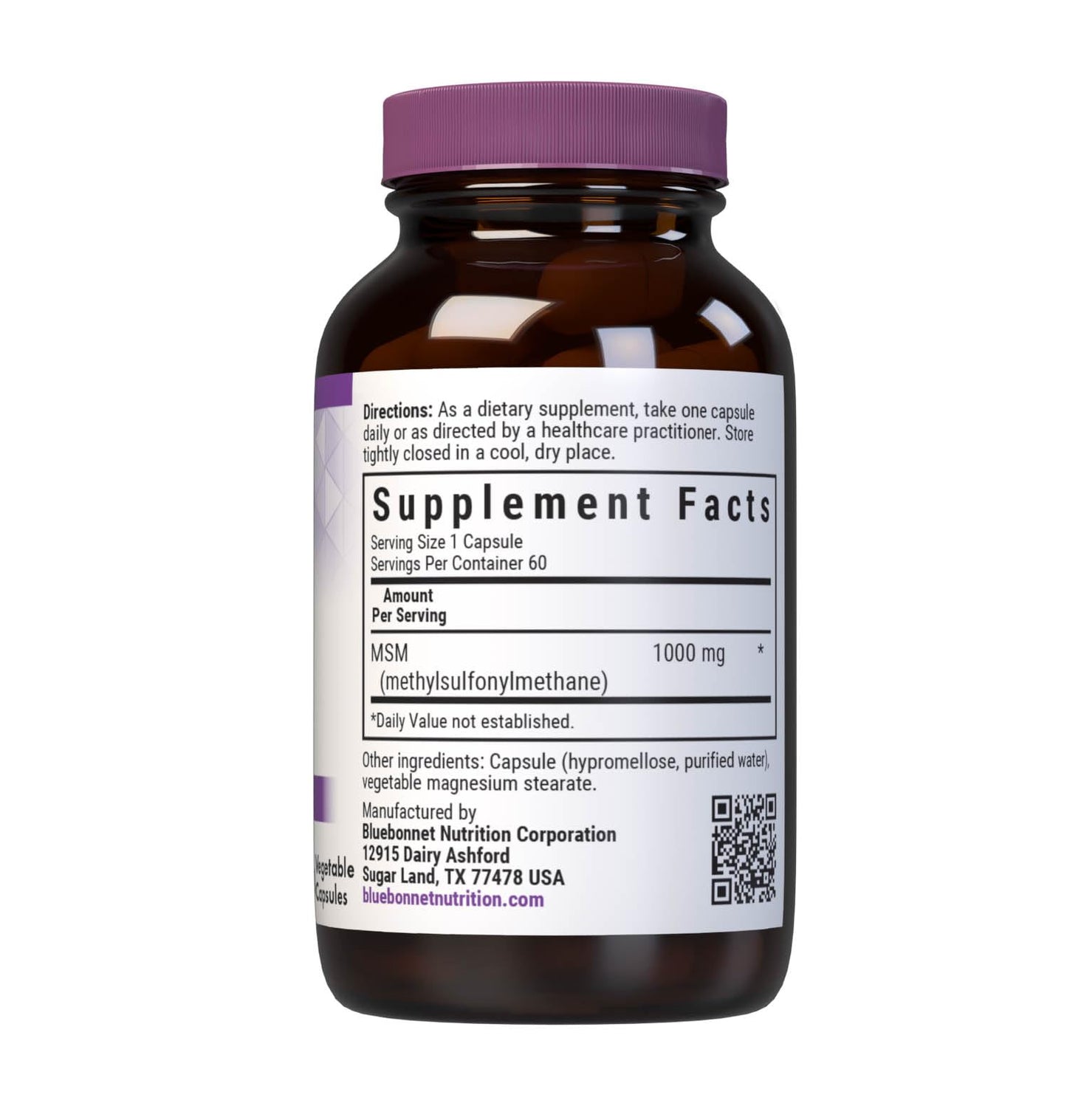 BlueBonnet MSM Supplement, 60 Vcaps – Supports Joint Health