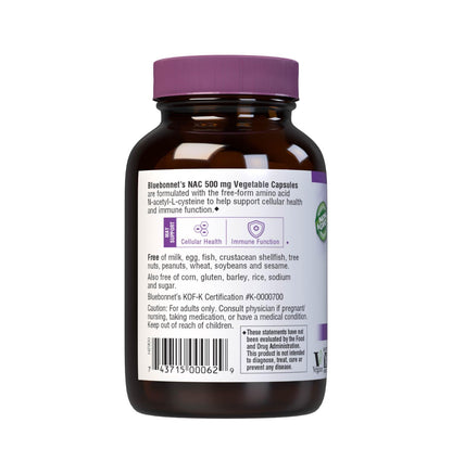 Bluebonnet NAC 500 mg Vitamin Capsules - 30 Count