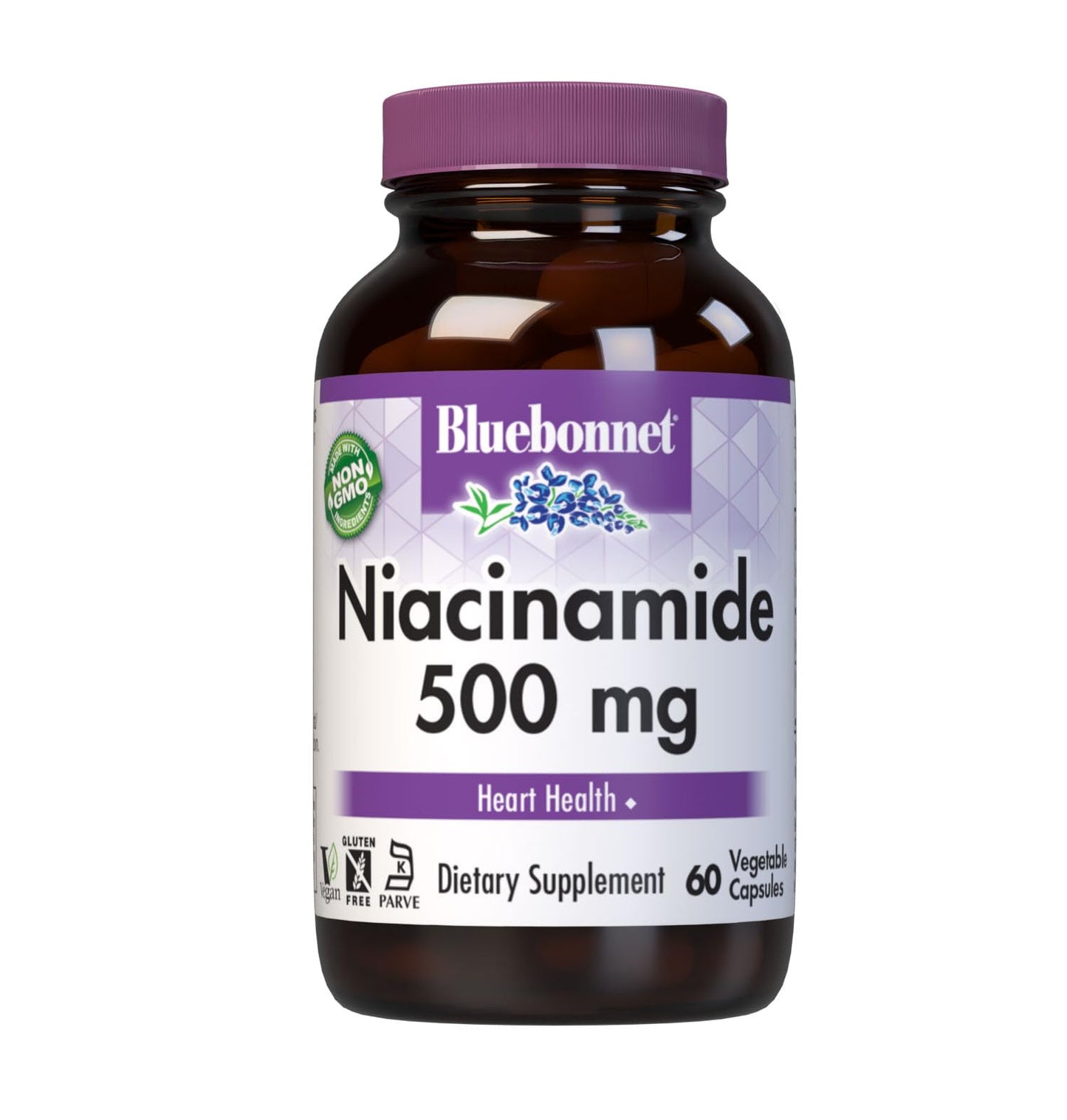 Bluebonnet Niacinamide 500mg – Heart Health Support, Vegan, Gluten-Free