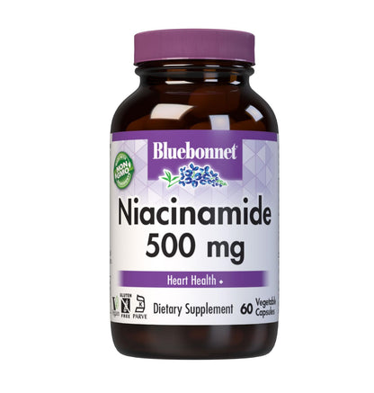 Bluebonnet Niacinamide 500mg – Heart Health Support, Vegan, Gluten-Free