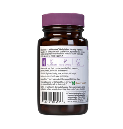 BlueBonnet CellularActive Methylfolate 400 mcg - Quatrefolic, 60 Veg Capsules