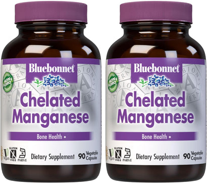 BlueBonnet Albion Chelated Manganese – Amino Acid Chelate, Non-GMO, Kosher & Vegan (90 Count, Pack of 2)