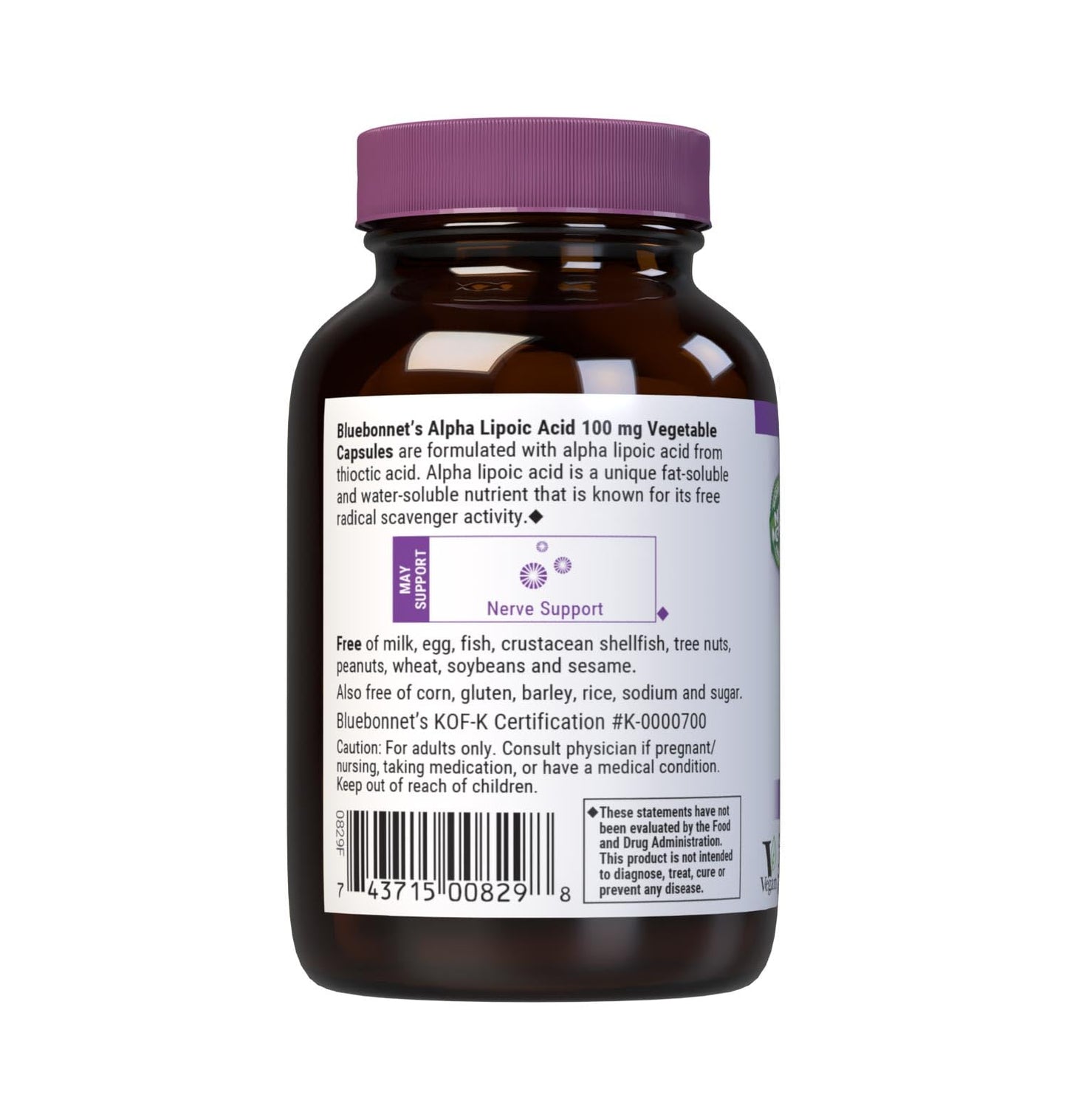 Bluebonnet Nutrition Alpha Lipoic Acid 100 mg - Nerve Support, Vegan