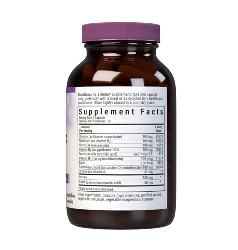 Bluebonnet Nutrition B Complex - Complete Full Spectrum B Vitamins, 100 Count, Vegan & Gluten-Free