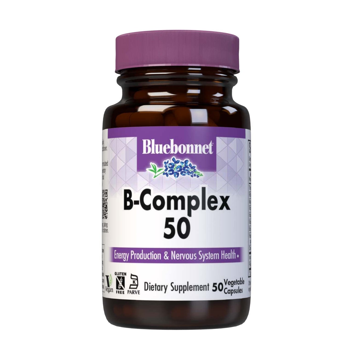 Bluebonnet Nutrition B-Complex 50 Vegetable Capsules – Full Spectrum B Vitamins, Vegan & Gluten Free