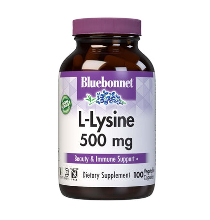 Bluebonnet Nutrition L-Lysine 500mg | Immune Support, Collagen Synthesis, Vegan, Kosher, Non-GMO
