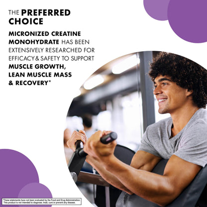 BlueBonnet Nutrition Micronized Creatine Monohydrate 5 g – Lean Muscle Support, Non-GMO, Vegan, Kosher, Gluten-Free, Soy/Milk-Free – Unflavored, 10.58 oz (60 Servings)