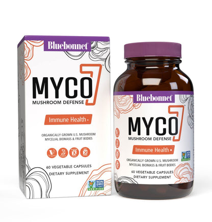 BlueBonnet Myco-7 Mushroom Defense - 60 Veggie Capsules | Immune Support