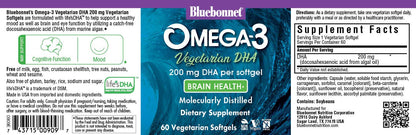 BlueBonnet Natural Omega-3 DHA Vegetarian Softgels 200 mg, 60 Count