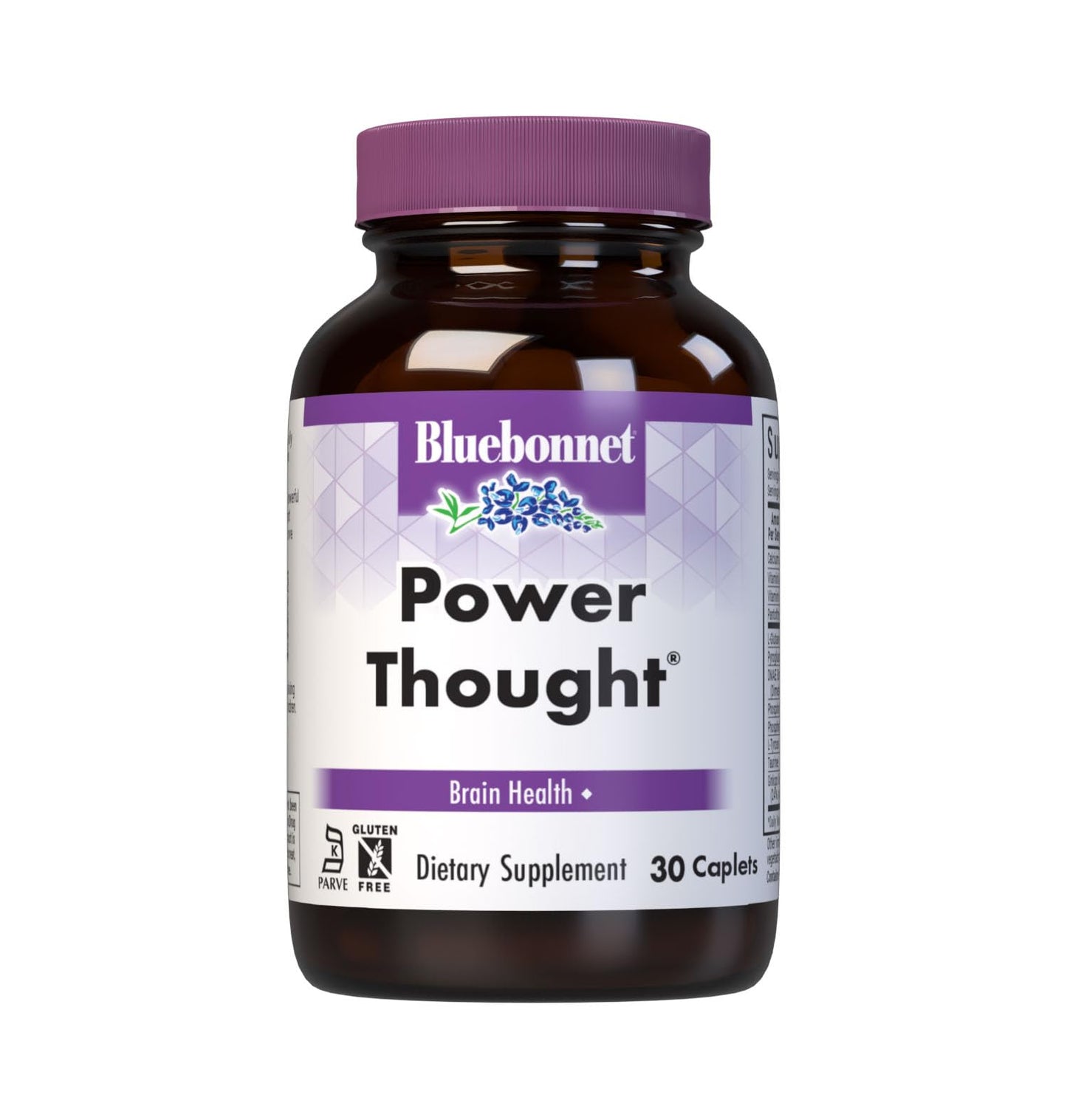 BlueBonnet Power Thought Caplets — Brain Health Support, 30 Count