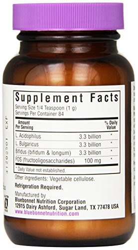 BlueBonnet Probiotic Acidophilus Plus FOS Powder - 3 oz (10B CFU/serving)