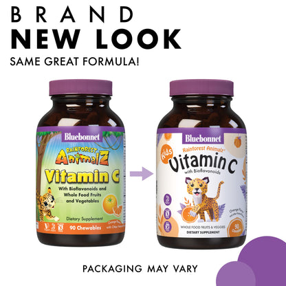 Bluebonnet Rainforest Animalz Vitamin C for Kids – 90 Chewables, 250 mg