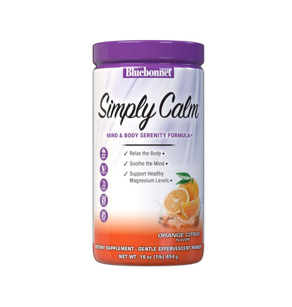 Bluebonnet Simply Calm Magnesium Powder – Calm, Sleep & Stress Support (Orange Citrus)