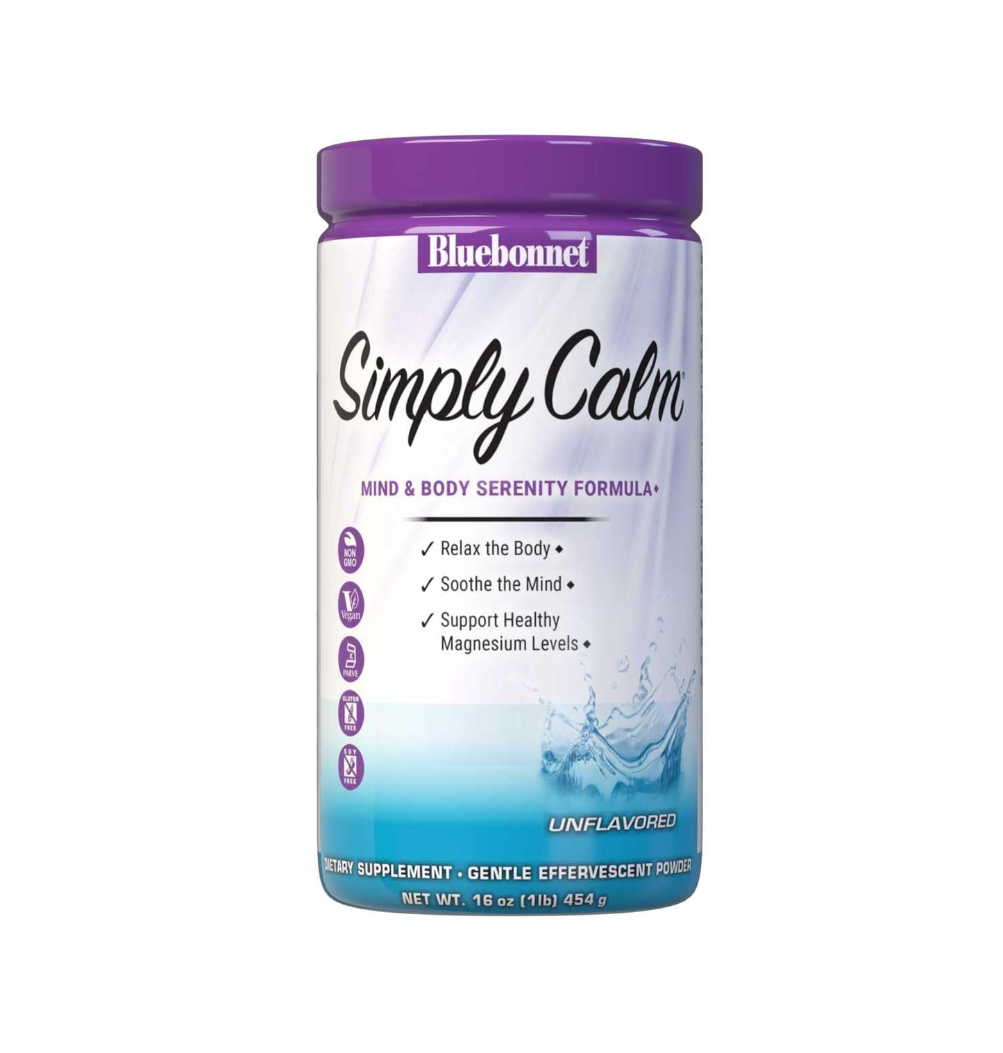 Bluebonnet Simply Calm Powder – Magnesium Blend for Calm & Stress Relief, 16 oz, 90 Servings