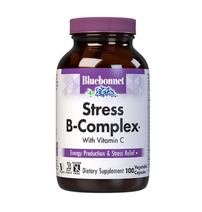 Bluebonnet Stress Relief B Complex Capsules – Vegan, Gluten-Free, 100 Count
